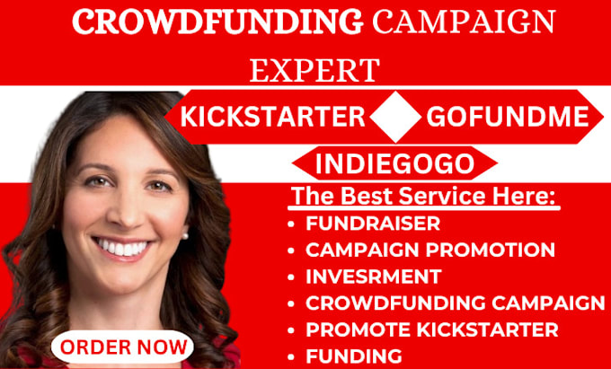 Gig Preview - Do crowdfunding campaign creation on kickstarter indiegogo gofundme promotion