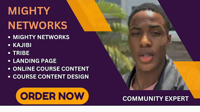 Gig Preview - Setup mighty networks community management for online course content platform