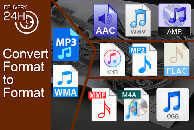 Gig Preview - Convert audio file to any format mp3, amr, wma etc