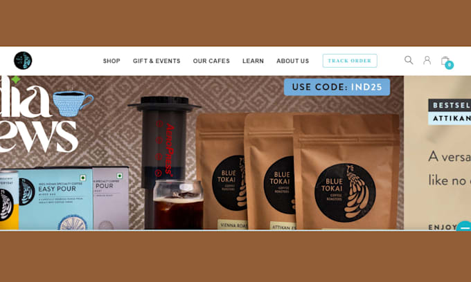 Gig Preview - Design coffee branded coffee shopify store coffee store coffee website  store