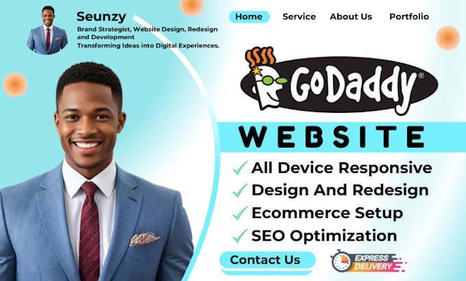 Gig Preview - Develop godaddy website design godaddy website redesign godaddy website design