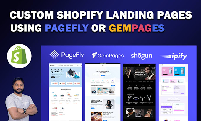 Gig Preview - Create shopify landing pages using pagefly or gempages