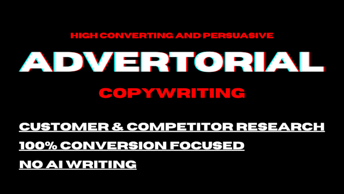 Bestseller - do copywriting for high converting advertorials