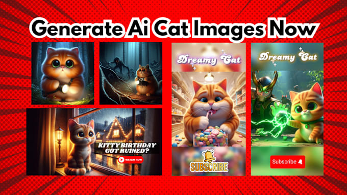 Gig Preview - Create images of ai cat