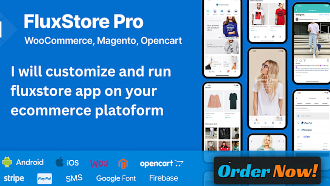 Gig Preview - Customize and run fluxstore app on your ecommerce platoform