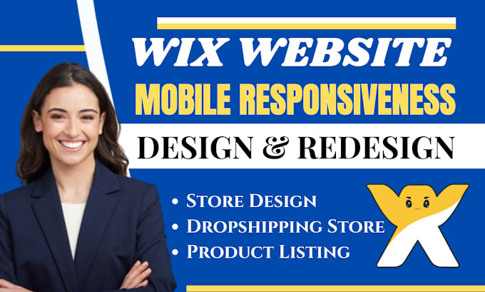 Gig Preview - Website redesign wix website design setup dropshipping store wix online store