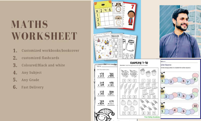 Gig Preview - Design custom maths worksheets for your students and kids