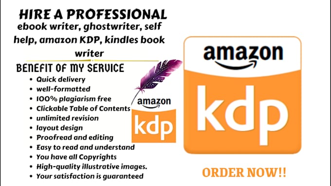 Gig Preview - Be your ebook writer, ghostwriter, self help, amazon KDP, kindles book writer