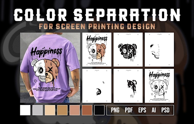 Bestseller - do color separation for t shirt screen printing design