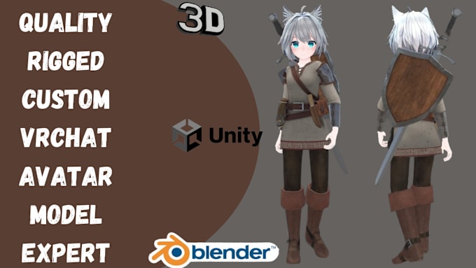 Gig Preview - Model a vrchat avatar for vrchat in furry or anime style with character rig