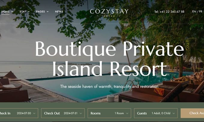 Gig Preview - Build vacation rental website, vacation website, lodgify website, smoobu website