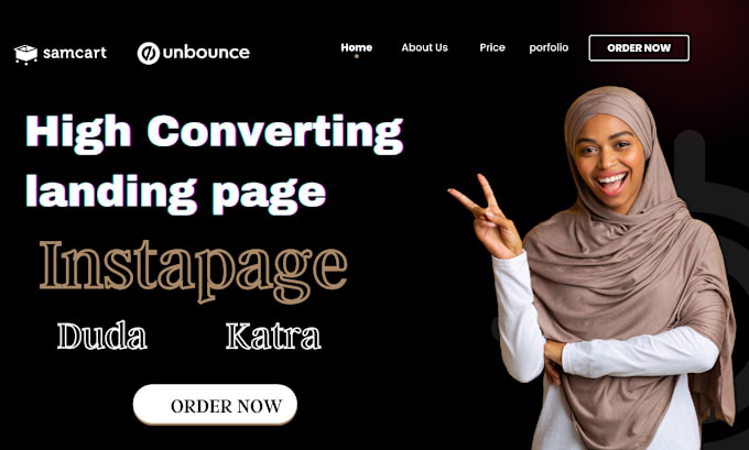 Gig Preview - Create landing page by using unbounce, instapage, katra, duda bigcartel, samcart