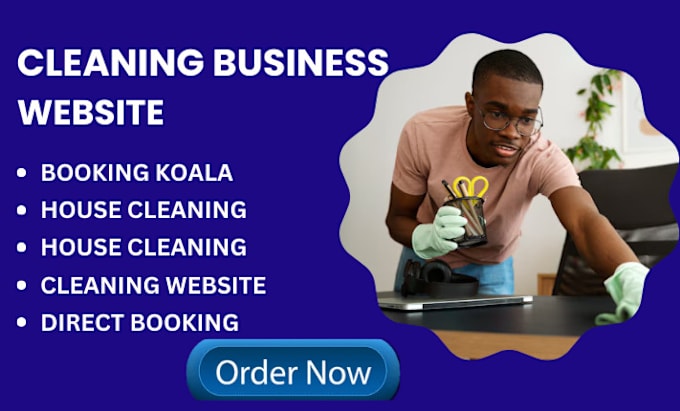 Gig Preview - Create house cleaning website, cleaning company website with bookingkoala