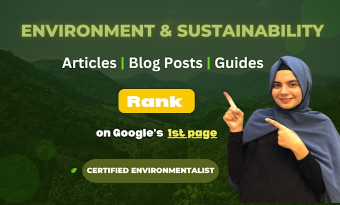 Gig Preview - Write SEO environment and sustainability articles and blog posts