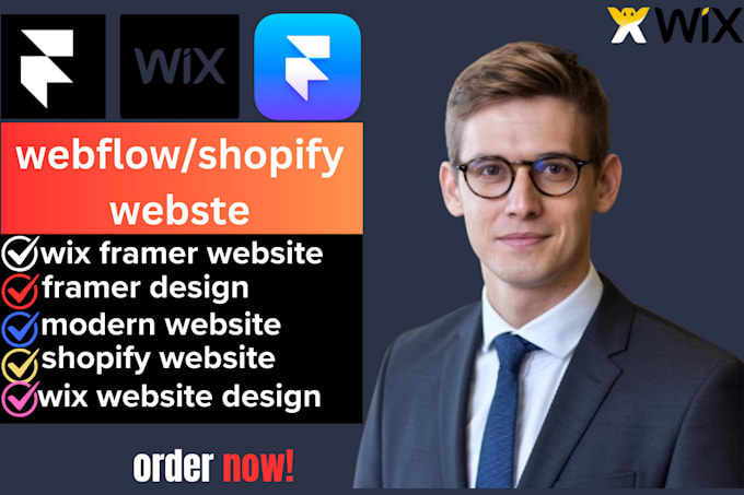 Gig Preview - Design wix framer website framer landing page modern website shopify website