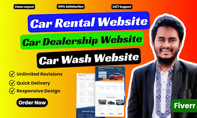 Gig Preview - Create a online car dealership, car rental,automotive car wash wordpress website