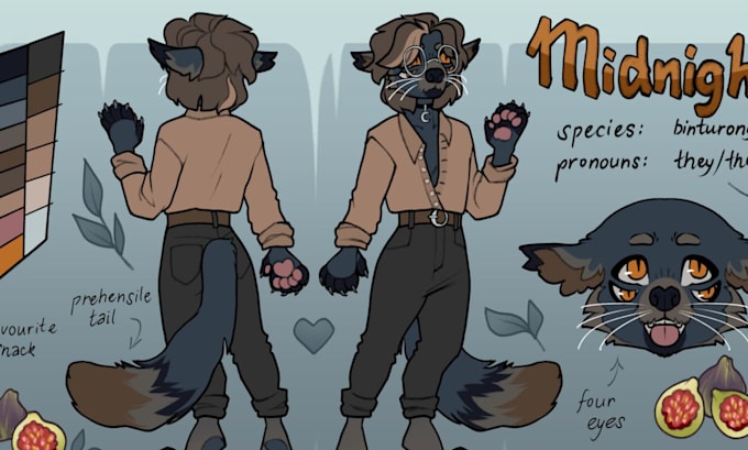 Gig Preview - Draw furry reference sheets for your fursona nsfw or sfw