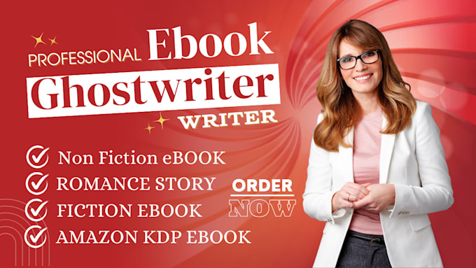 Gig Preview - Be your book writer, amazon kindle romance ghostwriter, nonfiction ebook writer