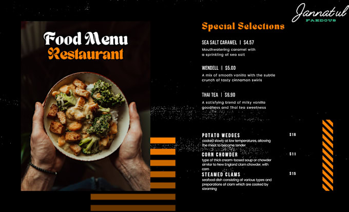 Gig Preview - Create restaurant menu, food menu, flyer