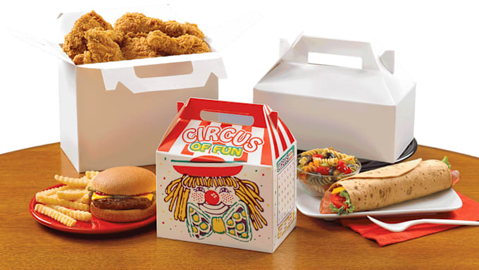 Gig Preview - Design modern 3d food box, food packaging, cup paper, food box, 3d mockup