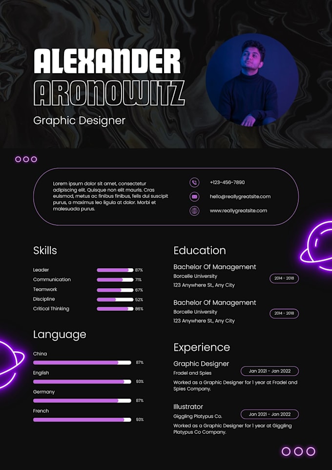 Gig Preview - Create and edit a professional CV design in 1 hour