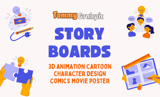 Bestseller - design storyboard 3d animation cartoon character design comics movie poster kids