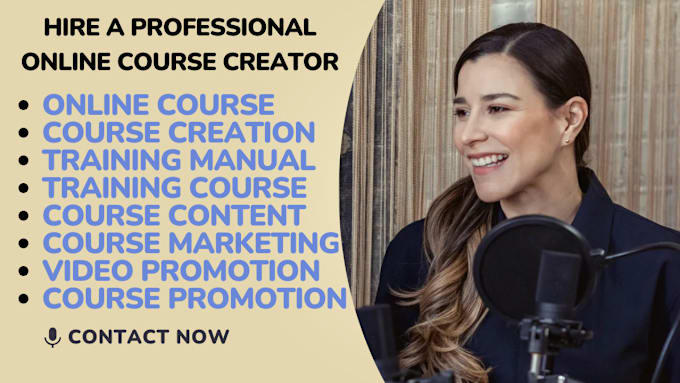 Gig Preview - Create online course content do course promotion course website kajabi thinkific