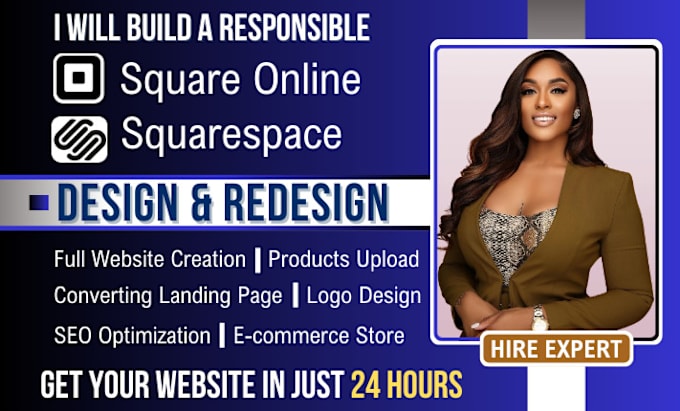 Gig Preview - Squarespace website design square online store squarespace website redesign