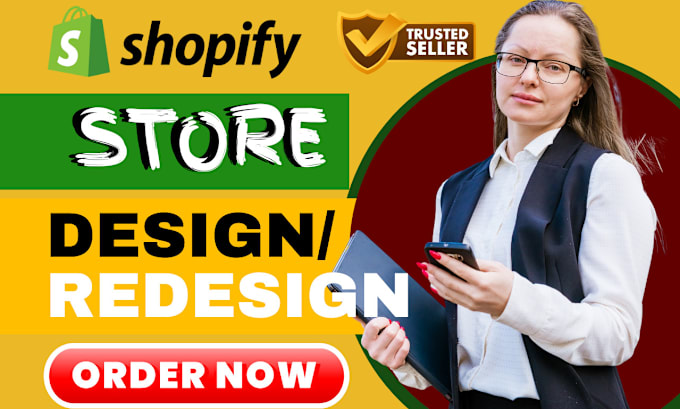 Gig Preview - Design redesign shopify store shopify dropshipping store shopify website