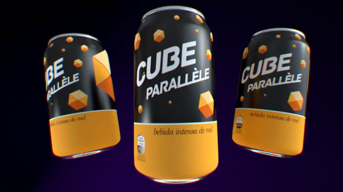 Gig Preview - 3d beverages animation 3d soda bottle design 3d can drink 3d soda animation