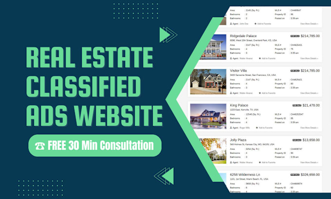 Gig Preview - Design a real estate listing classified ads website