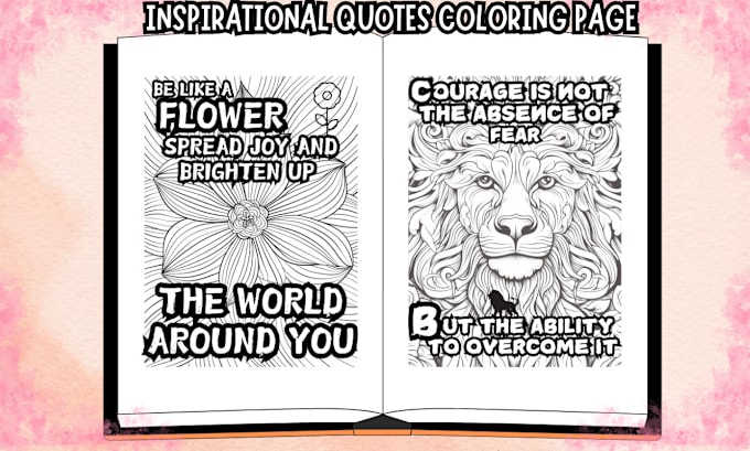 Gig Preview - Design unique motivational quote coloring book pages