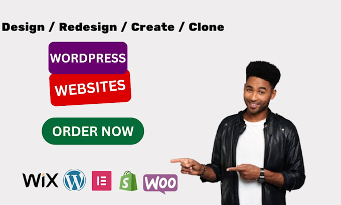 Gig Preview - Design, redesign, build, clone wordpress website, wix website or shopify website