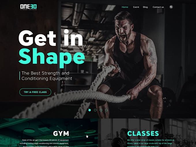 Gig Preview - Design professional gym, sports,  fitness, workout website