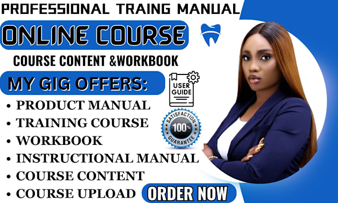 Gig Preview - Create training manual course content online  course workbook instruction manual