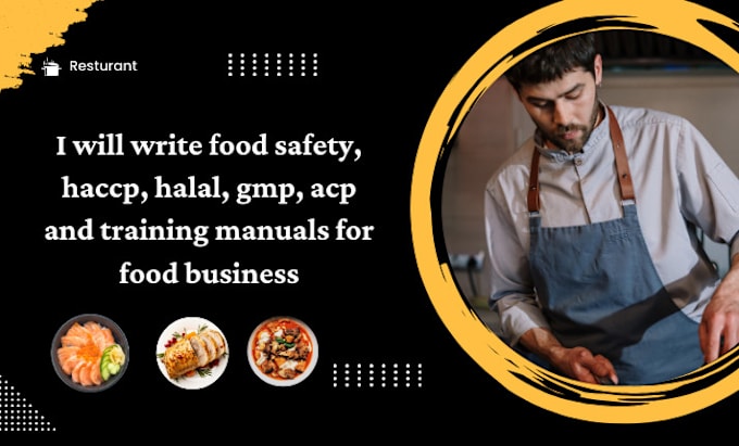 Gig Preview - Write food safety, haccp, halal, gmp, acp and training manuals for food business