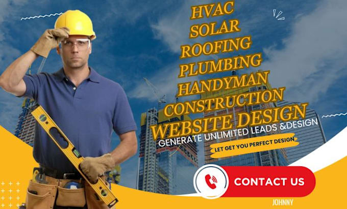 Gig Preview - Build construction website roofing solar plumbing website handyman hvac website