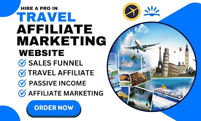 Gig Preview - Design travel affiliate passive income affiliate website travel amazon marketing