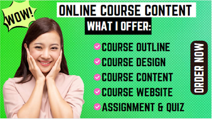 Gig Preview - Be your online course content writer, course curriculum creation, course website