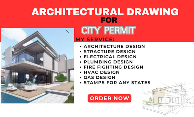 Gig Preview - Do draw and stamp architectural drawings for city permit