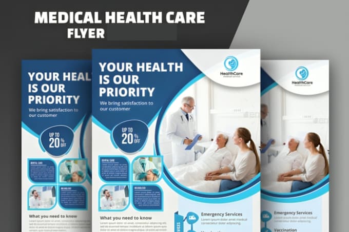 Gig Preview - Deliver standout medical healthcare dental clinic flyer, brochure business card