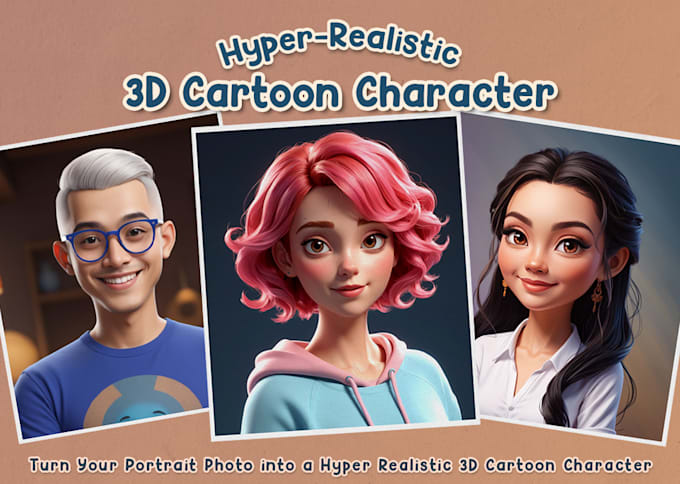 Gig Preview - Create your portrait into 3d cartoon character