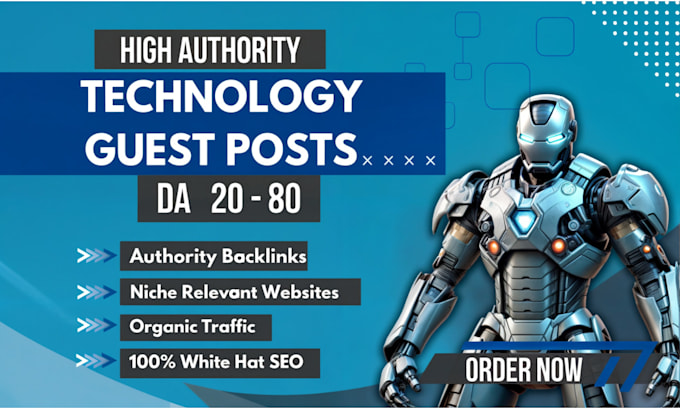 Gig Preview - Publish tech guest post, high da technology sites with authority backlinks