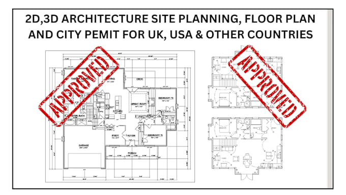 Gig Preview - Do architectural blueprint, site plan, plot plan for property on city permit 2d