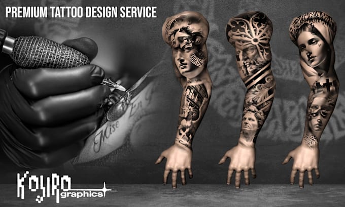 Gig Preview - Create custom realistic tattoo design for you