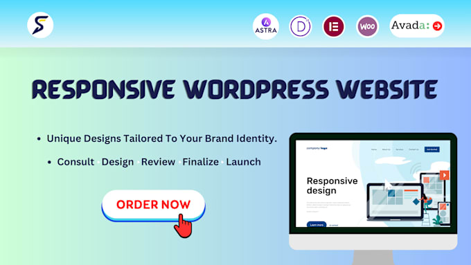 Gig Preview - Design responsive wordpress websites using elementor pro