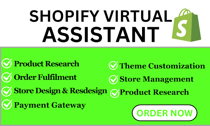 Gig Preview - Be your shopify virtual assistant or shopify store manager shopify expert