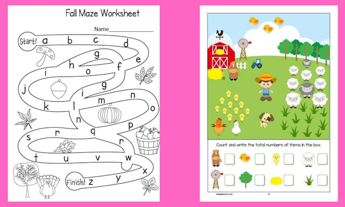 Bestseller - create kids work sheets, activity books and coloring pages