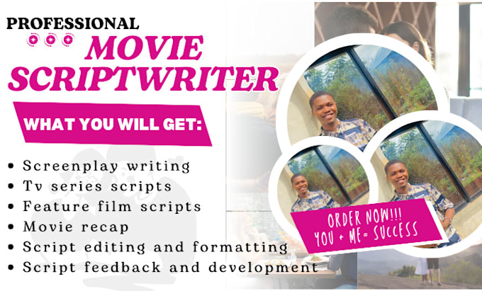 Gig Preview - Be your movie scriptwriter, screenwriter, screenplay, tv series, scriptwriting