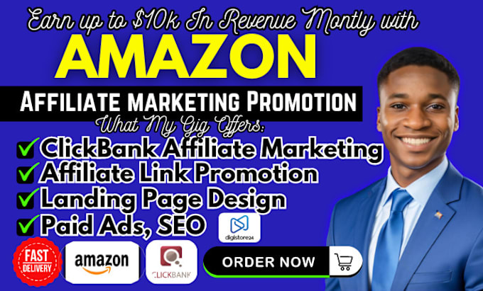 Gig Preview - Promote affiliate marketing, sales funnel, clickbank, amazon website sales